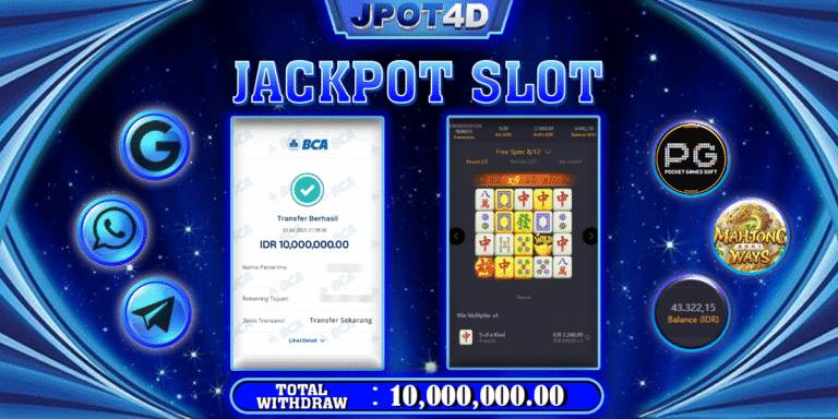 JPOT4D JACKPOT SLOT MAHJONG WAYS Rp10.000.000,- LUNAS