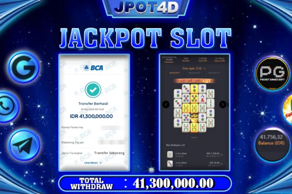 JPOT4D JACKPOT SLOT MAHJONG WAYS 2 Rp41.300.000,- LUNAS