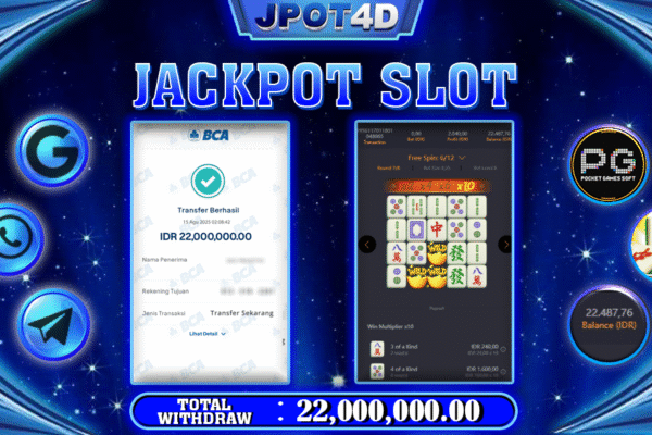 JPOT4D JACKPOT SLOT MAHJONG WAYS Rp22.000.000,- LUNAS