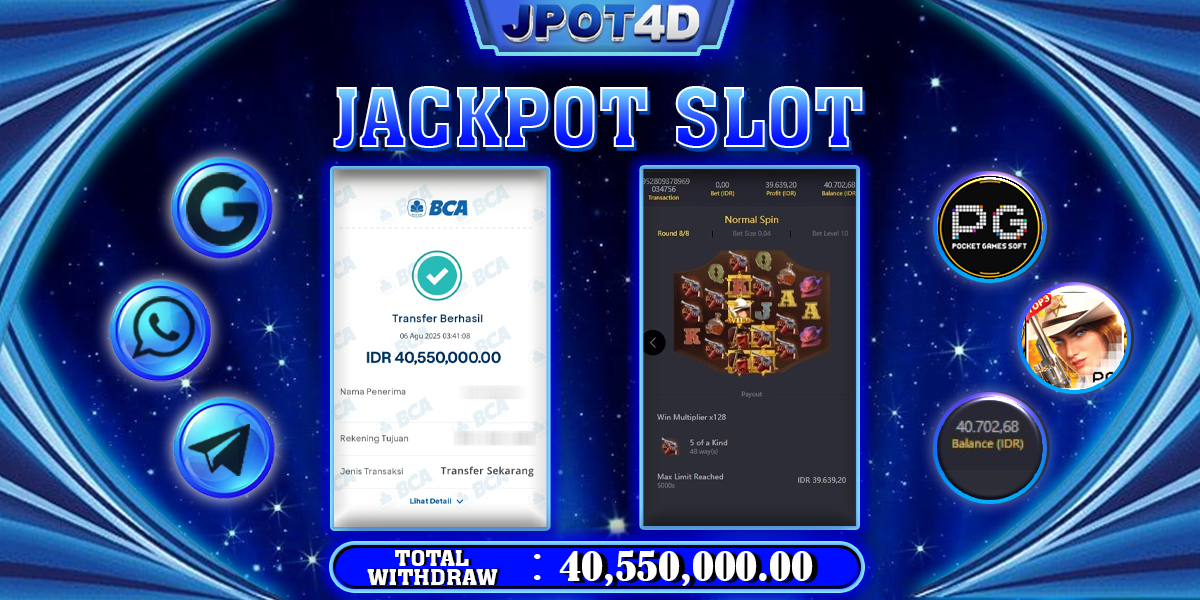 JPOT4D JACKPOT SLOT WILD BOUNTY SHOWDOWN Rp40.550.000,- LUNAS
