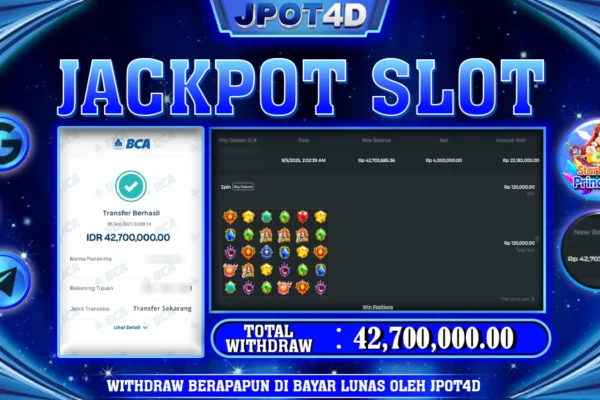 JPOT4D JACKPOT SLOT STARLIGHT PRINCESS 1000 Rp42.700.000,- LUNAS