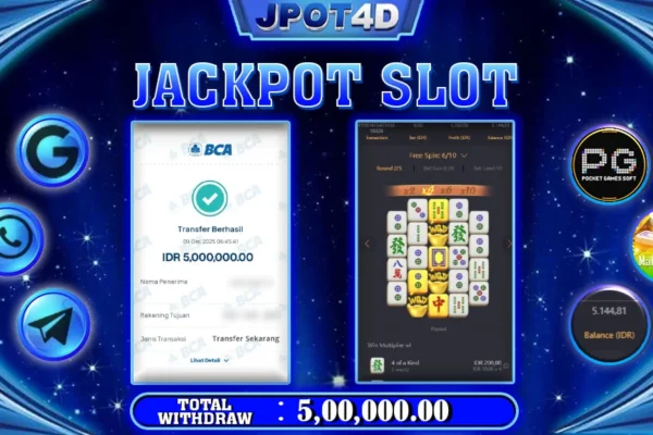 JPOT4D JACKPOT SLOT MAHJONG WAYS 2 Rp5.000.000,- LUNAS